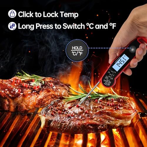 Lonicera Instant-Read Meat Thermometer, ±0.5°F Accuracy