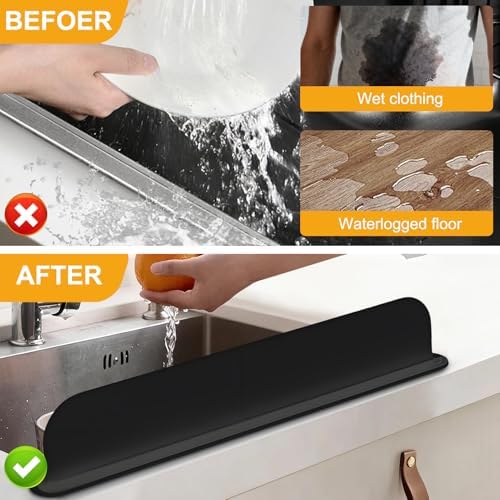 Reusable Silicone Kitchen Sink Splash Guard 49Cm Water Barrier For