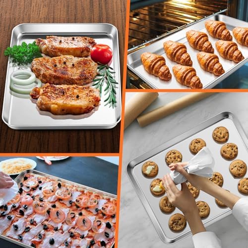 Half Sheet Baking Pan & Wire Rack, Leonyo 17.5" x 13" Large Stainless