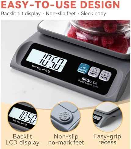 BOMATA 0.1g High Precision Digital Kitchen Food Scale, 13lb Gram Scale
