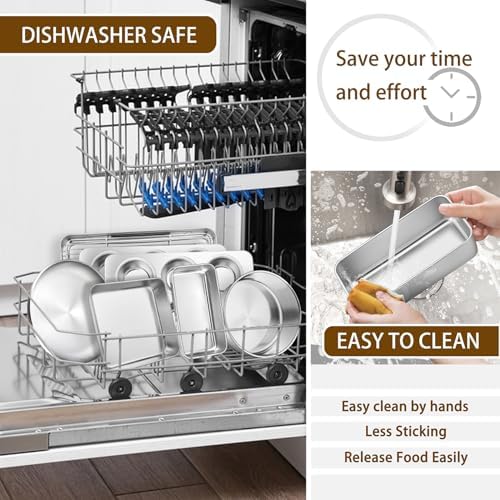 P&P CHEF 12-Piece Bakeware Set, Stainless Steel Baking Pans Set for