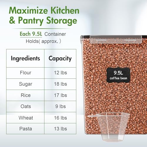ALSO GO 2 PC Large Airtight Food Storage Containers with Lids, 9.5L