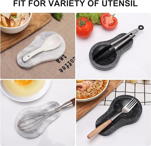 Marble Spoon Rest, Light Grey, 4 * 6.5