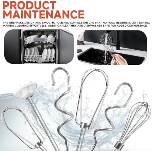 6-Piece Stainless Steel Hand Mixer Attachment Set