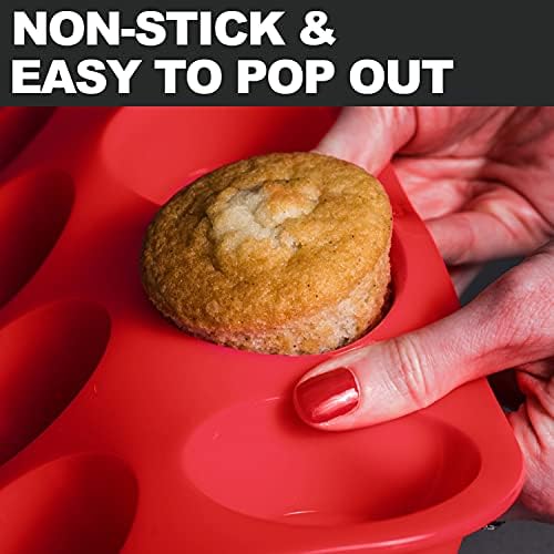 Anaeat Silicone Muffin Pan Set - Regular 12 Cups & Mini 24 Cups