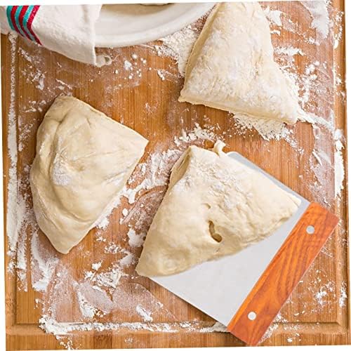 Dough Cutter Stainless Steel with Wood Handle for Home Baking