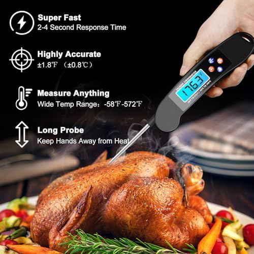 2PCS Digital Talking Food Thermometer, Waterproof