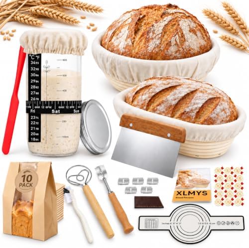 Sourdough Starter Kit, 9 Inch Round & 10 Oval