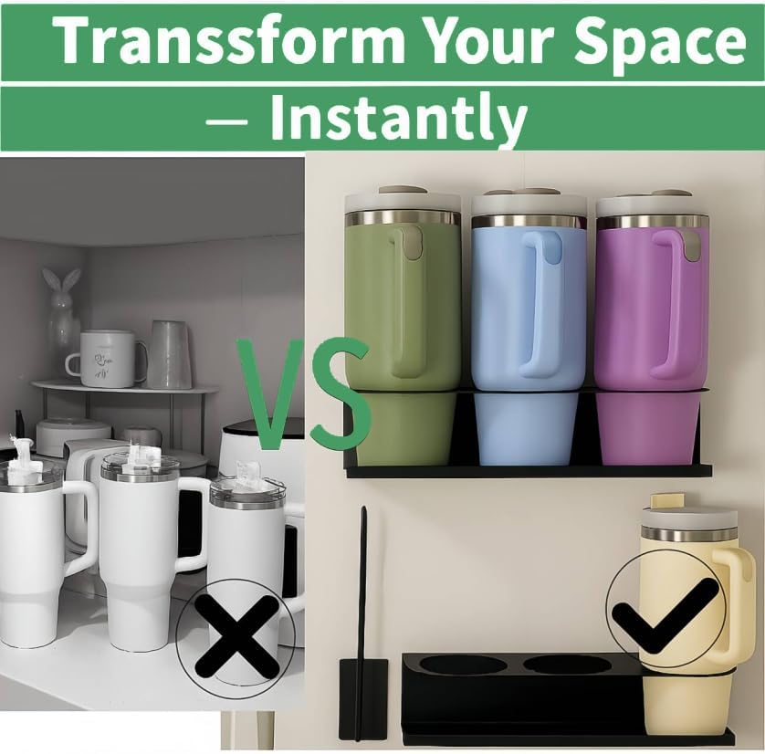 3 Pack Magnetic Cup Holder for Fridge, Water Bottle Tumbler Organizer