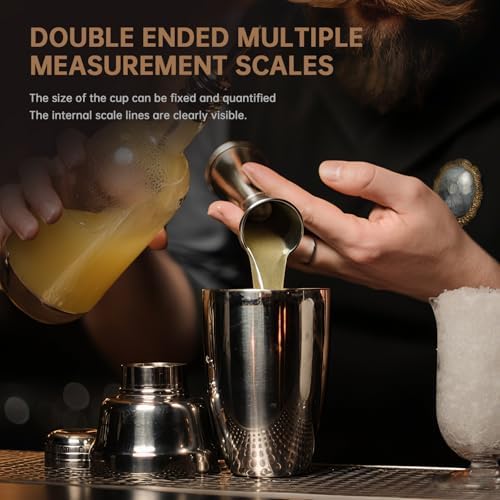 Jigger for Bartending with 2 Pourers, Japanese Jiggers with 5