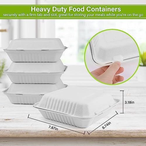 greensight 3 Compartment 8X8 Clamshell Take Out Food Container