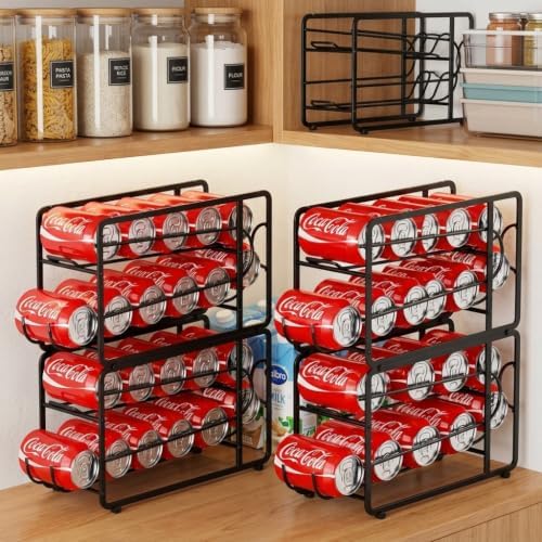 4-Pack Stackable Soda Can Organizer for Fridge,Auto-Rolling Drink