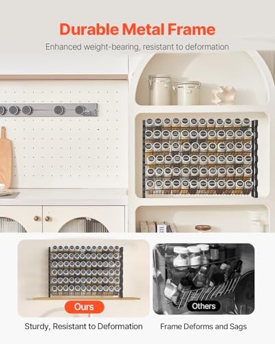 VEVOR Spice Rack Organizer for Cabinet, Spice Organizer with 72 Empty