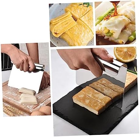 OUNONA Dough Scrapers Stainless Steel Scraper Baking Supplies Pastries