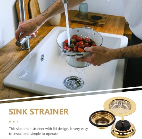 Kitchen Sink Strainer and Stopper Set Metal Drain Filter Basket with