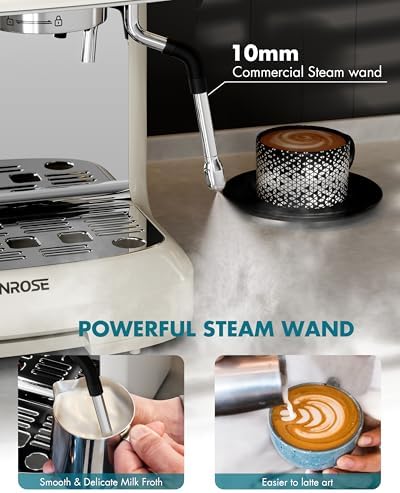 Espresso Machine with Grinder and Milk Frother, 20 Bar