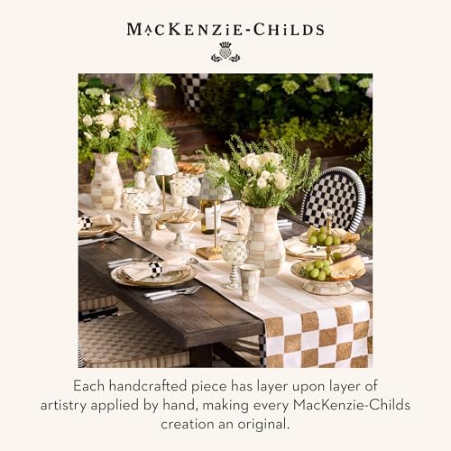 MACKENZIE-CHILDS Bistro Salad Serving Set, Brown-and-White Mocha Check