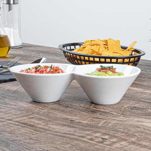 Restaurantware-9.1 x 4.9 x 2.3 Inch Double Dip Bowls, 1 Microwavable