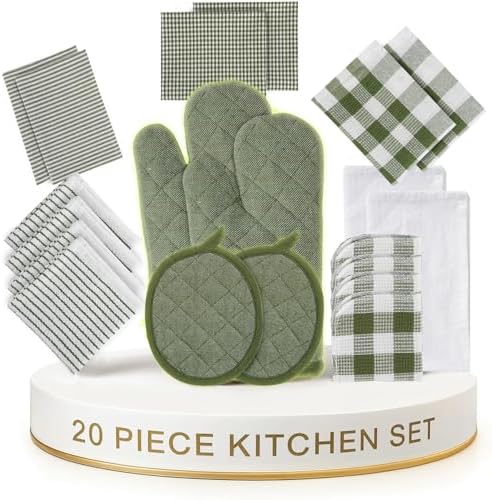 LANE LINEN Kitchen Towel and Pot Holder Sets 20 Pc - Eco Friendly