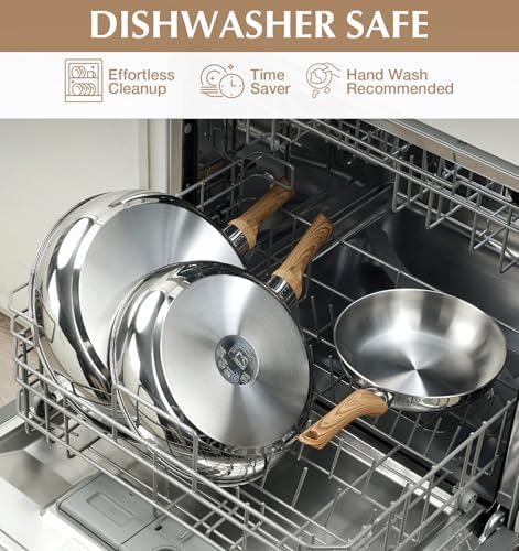KOCH SYSTEME CS Stainless Steel Frying Pan Set of 3, 8"&10"&12"