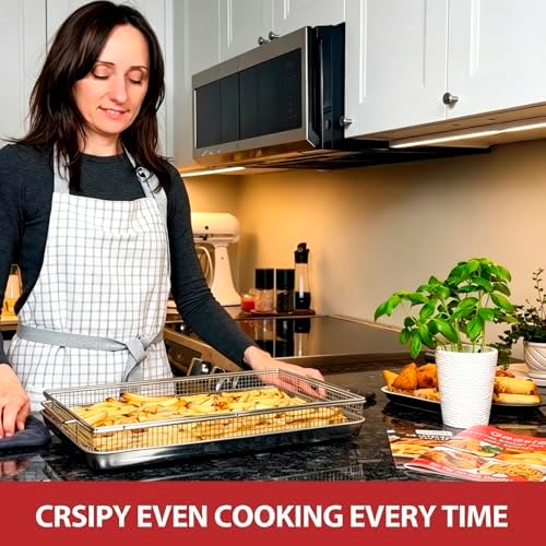 Geesta 304 Stainless Steel Air Fryer Basket for Oven with 50 Recipes