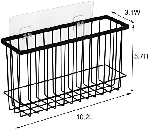 Toplife Wall Door Adhesive Kitchen Wrap Organizer Rack, No Drilling, Black