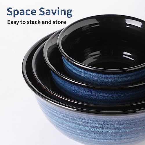 HASENSE Mixing Bowls for Cooking, Baking, Ceramic Serving Dishes Set