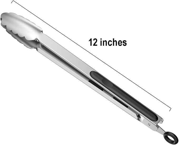 12-inch Stainless Steel Kitchen Tongs - Image 2