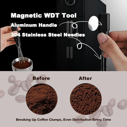 Espresso Accessories 54mm Spring Loaded Tamper Kit, 5-Piece Set with
