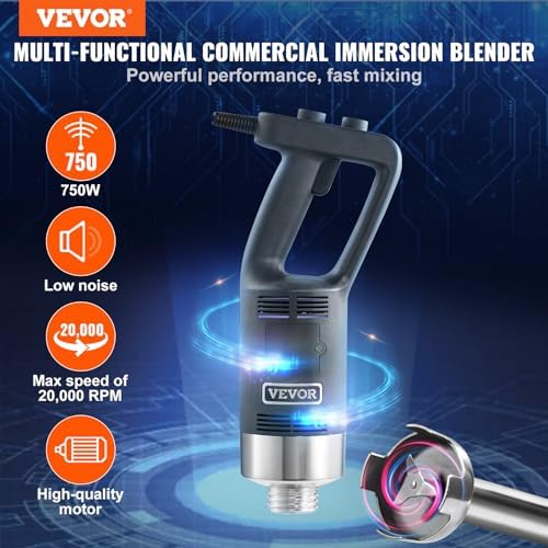 VEVOR Commercial Immersion Blender 750W 20" Heavy Duty Kitchen Hand