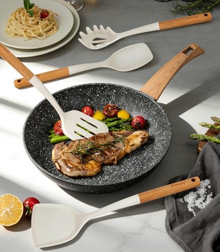 Large Silicone Kitchen Utensils Set with Holder, 25Pcs Cooking Utensil