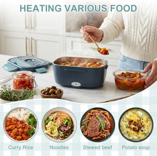 Herrfilk Electric Lunch Box Food Heater, 3 in 1 Ultra Quick Heated