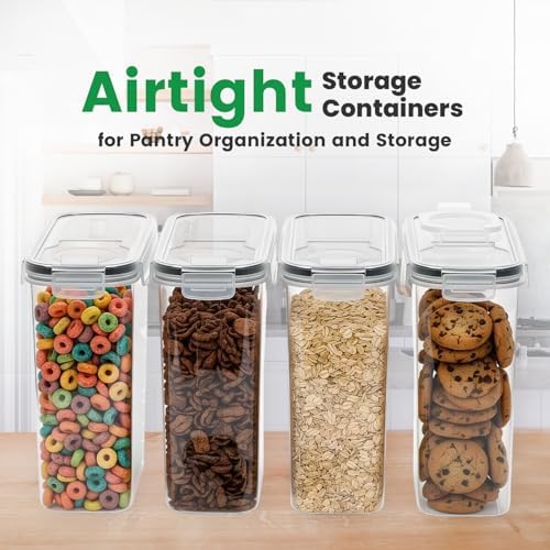 Cereal Containers Storage with Lids - Airtight Kitchen Dry Food