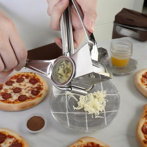 Manual Rotary Cheese Grater, 304 Stainless Steel Hand-Crank