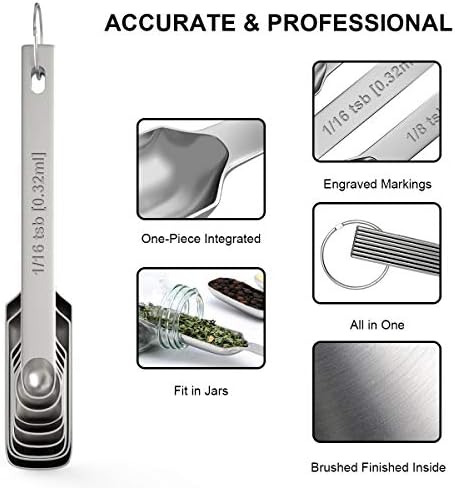 Wildone Measuring Cups & Spoons Set of 21 - Includes 7 Stainless Steel