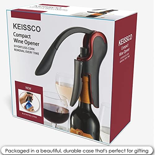 KEISSCO Wine Opener Compact Vertical Corkscrew Wine Bottle Opener with