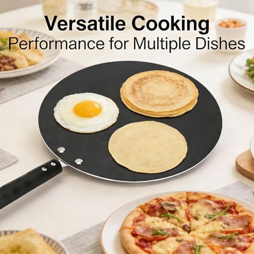 ZJchao 12 Inch Crepe Pan, Nonstick Granite Coating Tawa Round Pancake