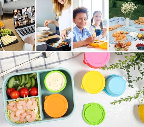 KOLUTI 2.4oz Salad Dressing Container To Go 8 Pack, Nonstick Silicone