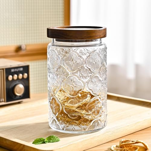 Adodeen Glass Storage Containers With Lids, Glass Jars With Lids, 24OZ