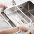 ZDRongZhen Over the Sink Colander, Medium, Stainless Steel