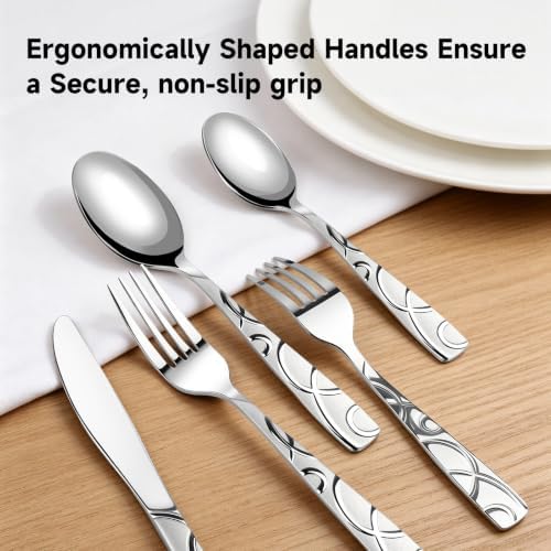 Silverware Set for 4, 20 Piece Stainless Steel Flatware Cutlery Set