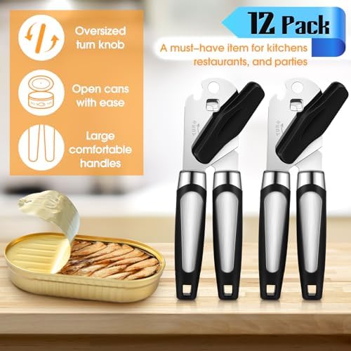 Gisafai 12 Pcs Manual Can Opener Bulk Sharp Blade Smooth Edge Handheld