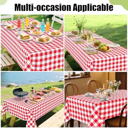 Smiry Christmas Table Cloth, Flannel Backed Vinyl Tablecloth, 60"x84"
