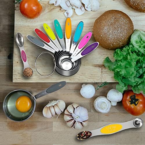 16PCS Magnetic Measuring Spoons and Measuring Cups Set, 7 Double-Sided