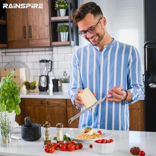 Rainspire Zester Grater with Handle, Lemon Zester Cheese Grater for
