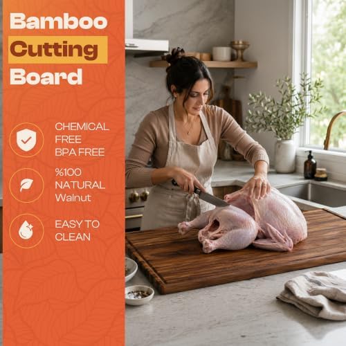 Riveira Walnut Cutting Board, 30 x 20 x 1 Inch