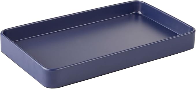 mDesign Modern Decorative Metal Guest Hand Towel Tray Holder Organizer - Image 8