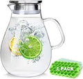88oz Glass Pitcher with Lid and Handle - High Heat Resistance Glass