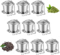Zopeal 9 Pcs Tea Infuser Stainless Steel Strainer with Chain, Medium