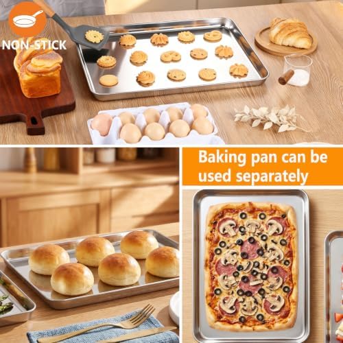 LIANYU Air Fryer Basket for Oven, 16’’x 12’’&12.5’’x 9.6’’ Air Fryer